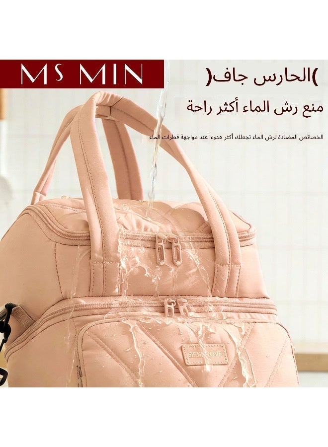 MS MIN Insulated Lunch Bag Double Layer Large Capacity Waterproof Lunch Box Bag with Shoulder Strap – Cooler Lunch Bag for Office & Daily Use - Image 3